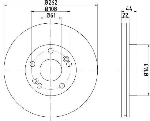 HELLA PAGID 8DD 355 103-521 - Тормозной диск autospares.lv