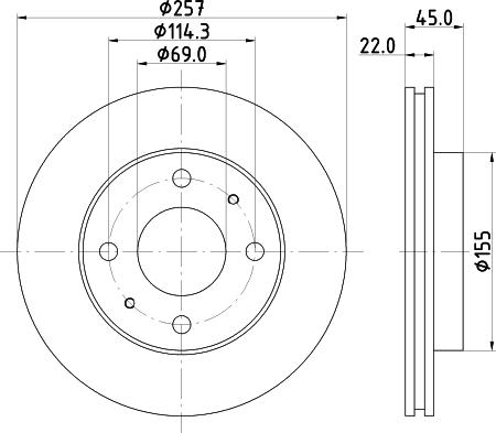 HELLA PAGID 8DD 355 103-291 - Тормозной диск autospares.lv