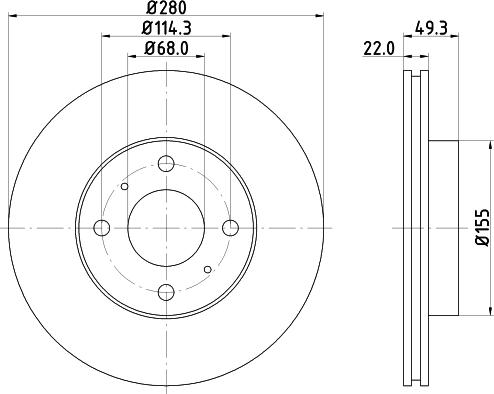 HELLA PAGID 8DD 355 107-991 - Тормозной диск autospares.lv