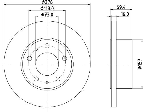 HELLA PAGID 8DD 355 107-411 - Тормозной диск autospares.lv