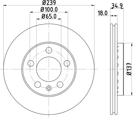 HELLA PAGID 8DD 355 107-651 - Тормозной диск autospares.lv