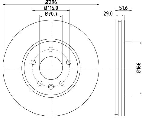 HELLA PAGID 8DD 355 128-811 - Тормозной диск autospares.lv