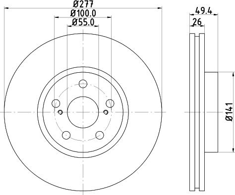 HELLA PAGID 8DD 355 111-631 - Тормозной диск autospares.lv