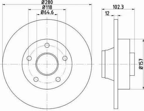 HELLA PAGID 8DD 355 111-011 - Тормозной диск autospares.lv