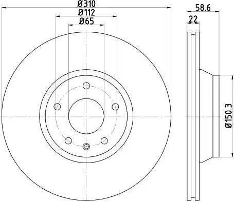 HELLA PAGID 8DD 355 122-151 - Тормозной диск autospares.lv