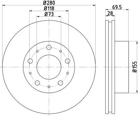 HELLA PAGID 8DD355113691 - Тормозной диск autospares.lv