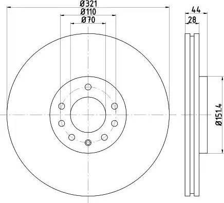 HELLA PAGID 8DD 355 113-091 - Тормозной диск autospares.lv