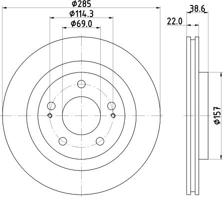 HELLA PAGID 8DD 355 112-931 - Тормозной диск autospares.lv