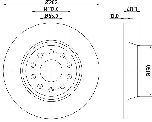 HELLA PAGID 8DD 355 112-141 - Тормозной диск autospares.lv