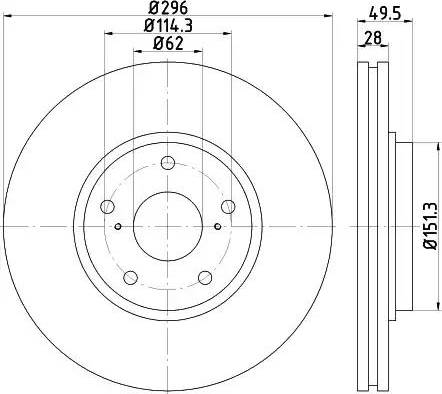 HELLA PAGID 8DD 355 117-451 - Тормозной диск autospares.lv