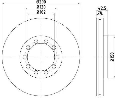 HELLA PAGID 8DD 355 117-601 - Тормозной диск autospares.lv