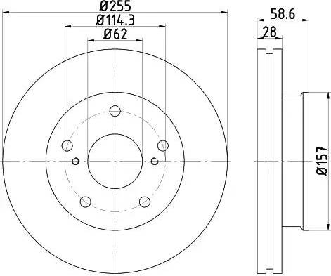 HELLA PAGID 8DD 355 117-001 - Тормозной диск autospares.lv