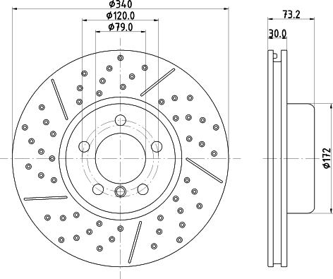 HELLA PAGID 8DD 355 133-551 - Тормозной диск autospares.lv