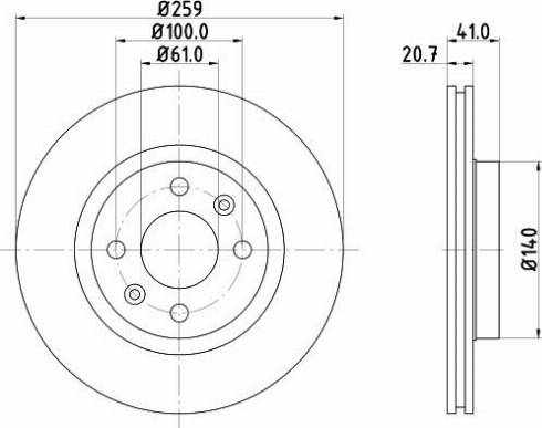 HELLA PAGID 8DD 355 129-921 - Тормозной диск autospares.lv