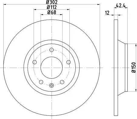 HELLA PAGID 8DD 355 117-841 - Тормозной диск autospares.lv