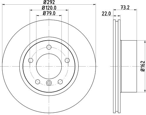 HELLA PAGID 8DD 355 124-151 - Тормозной диск autospares.lv