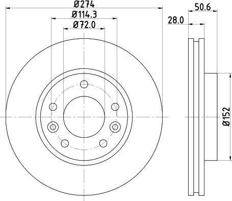 HELLA PAGID 8DD 355 125-591 - Тормозной диск autospares.lv