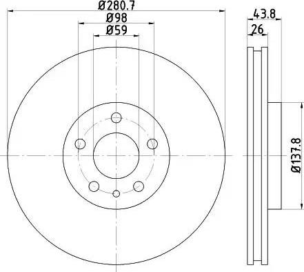 HELLA PAGID 8DD 355 120-291 - Тормозной диск autospares.lv