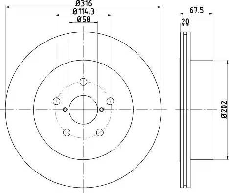 HELLA PAGID 8DD 355 120-201 - Тормозной диск autospares.lv