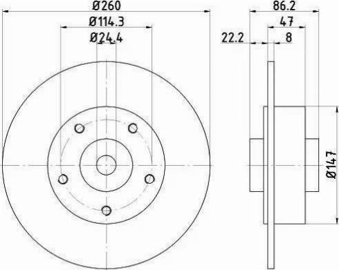 HELLA PAGID 8DD 355 120-101 - Тормозной диск autospares.lv