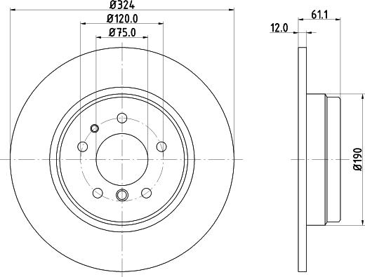 HELLA PAGID 8DD 355 127-111 - Тормозной диск autospares.lv