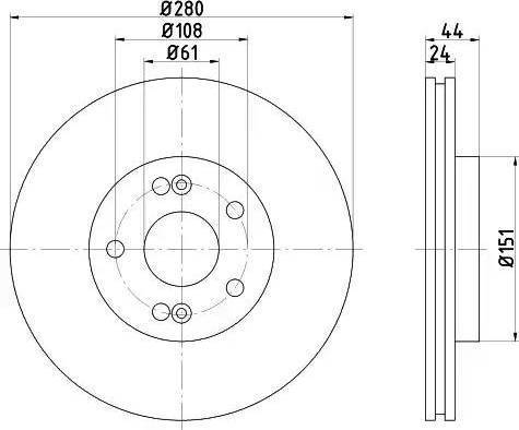 HELLA PAGID 8DD 355 108-631 - Тормозной диск autospares.lv