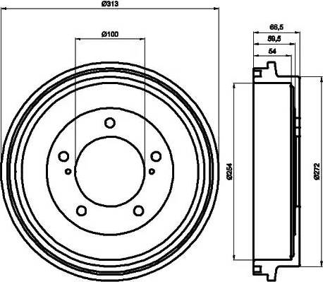 HELLA PAGID 8DT355300491 - Тормозной барабан autospares.lv