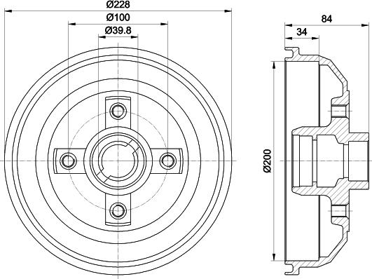 HELLA PAGID 8DT 355 301-161 - Тормозной барабан autospares.lv