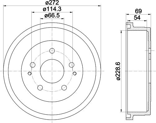 HELLA PAGID 8DT 355 301-121 - Тормозной барабан autospares.lv