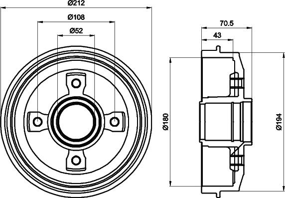 HELLA PAGID 8DT 355 301-211 - Тормозной барабан autospares.lv