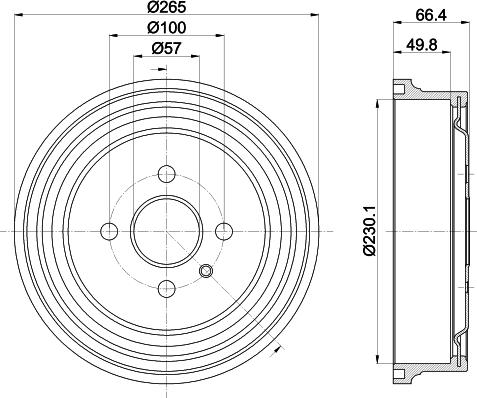 HELLA PAGID 8DT 355 303-471 - Тормозной барабан autospares.lv