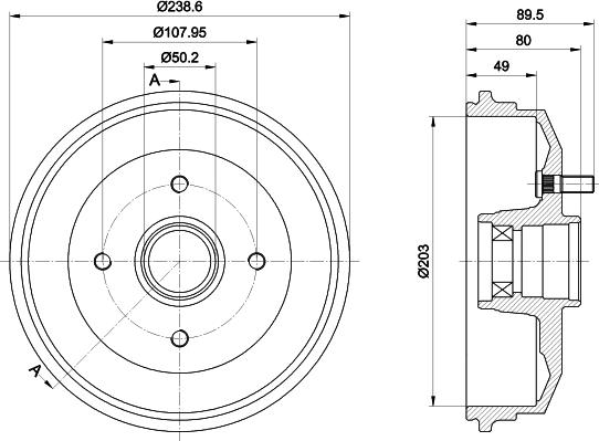 HELLA PAGID 8DT 355 302-891 - Тормозной барабан autospares.lv