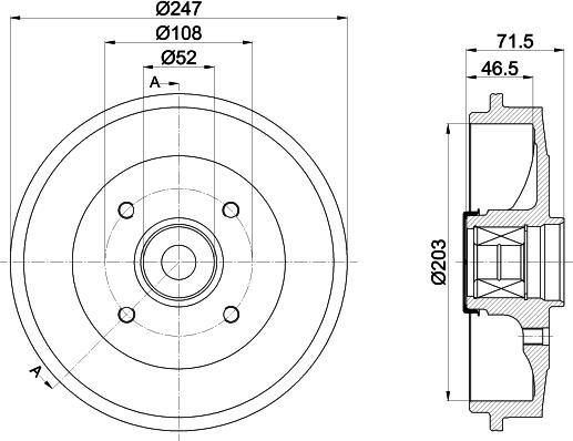 HELLA PAGID 8DT 355 302-781 - Тормозной барабан autospares.lv