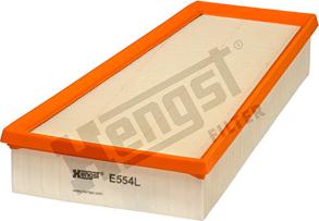 Hengst Filter E554L - Воздушный фильтр, двигатель autospares.lv