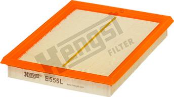 Hengst Filter E555L - Воздушный фильтр, двигатель autospares.lv