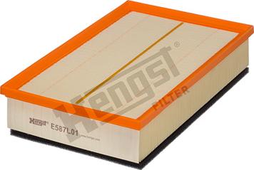 Hengst Filter E587L01 - Воздушный фильтр, двигатель autospares.lv