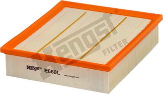 Hengst Filter E660L - Воздушный фильтр, двигатель autospares.lv