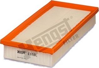 Hengst Filter E615L - Воздушный фильтр, двигатель autospares.lv