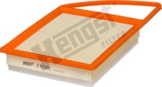 Hengst Filter E1036L - Воздушный фильтр, двигатель autospares.lv