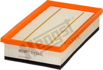 Hengst Filter E1166L - Воздушный фильтр, двигатель autospares.lv