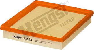 Hengst Filter E1163L - Воздушный фильтр, двигатель autospares.lv