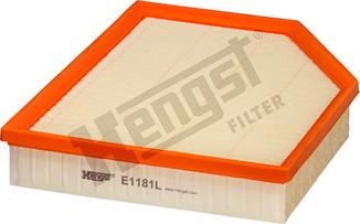 Hengst Filter E1181L - Воздушный фильтр, двигатель autospares.lv