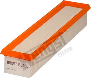 Hengst Filter E820L - Воздушный фильтр, двигатель autospares.lv