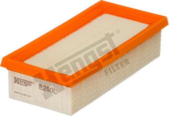 Hengst Filter E200L - Воздушный фильтр, двигатель autospares.lv