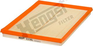 Hengst Filter E236L - Воздушный фильтр, двигатель autospares.lv