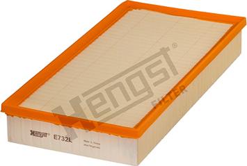 Hengst Filter E732L - Воздушный фильтр, двигатель autospares.lv