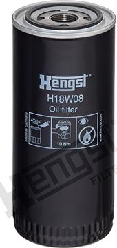Hengst Filter H18W08 - Масляный фильтр autospares.lv