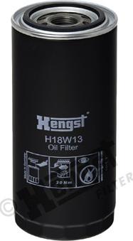 Hengst Filter H18W13 - Масляный фильтр autospares.lv