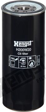 Hengst Filter H200W20 - Масляный фильтр autospares.lv