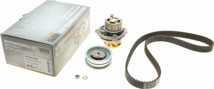 Hepu PK05450 - Водяной насос + комплект зубчатого ремня ГРМ autospares.lv